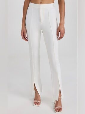 Alice + Olivia Tisa Low Rise Clean Waistband Bootcut Pants in Off White: Size 2